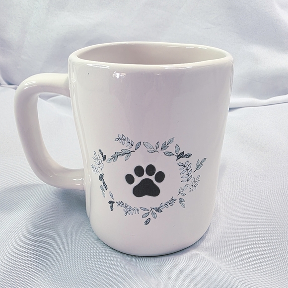 Rae Dunn "YOU ARE PAWFECT" Double Sided Paw Print Dog Mug Magenta Artisan NEW - Picture 5 of 8
